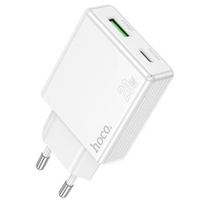 МЗП Hoco C142A Direct PD20W+QC3.0 (1USB-A/1C) White