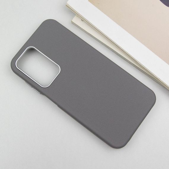 Кожаный чехол Leather Case Metal Buttons для Samsung Galaxy A25 5G Titanium Gray | Зображення 2