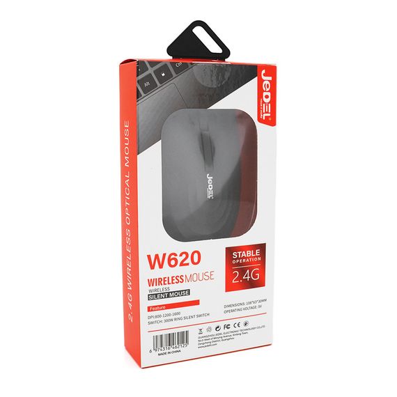 Мышь беспроводная JEDEL W620.1000DPI,Black,2.4GHZ,Box | Зображення 1