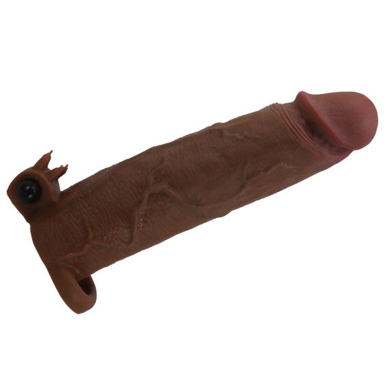 Подовжуюча насадка з вібростимуляцією Pretty Love - Xerxes Vibrating Penis Sleeve Brown, BI-026282Z-1 Sex Aura | Зображення 2