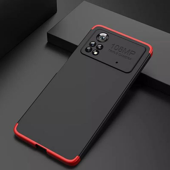 Чохол GKK 360 градусів для Poco X4 Pro 5G колір Чорно-Червоний | Зображення 4