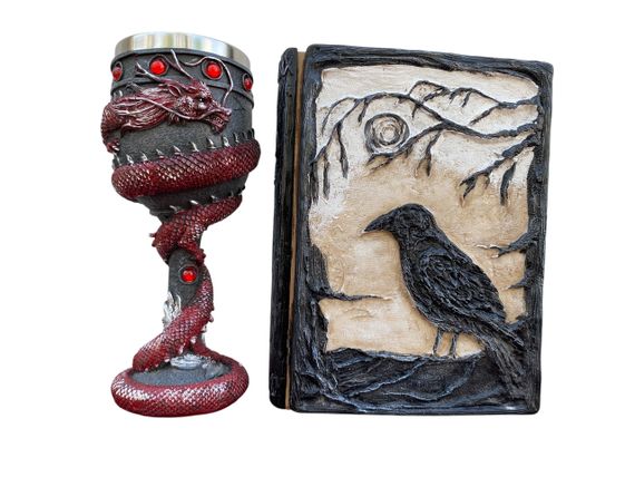 Подарунковий набір Келих 3D Танард Red і Блокнот 3D «Тінь Ворона»