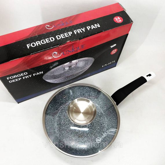 Глубокая сковорода для индукционной плиты Unique UN-5171 24 см, Сковородка для приготовления CX-34 | Зображення 6