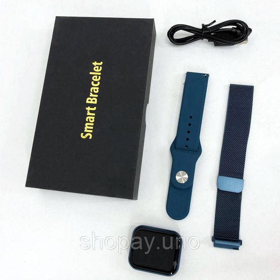 Smart Watch T80S, два браслети, температура тіла, тиск, оксиметр. Колір: синій GW-76 | Зображення 4