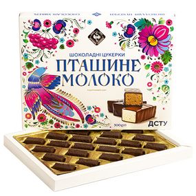 Подарунковий набір цукерок глазурованих шоколадною глазурю Пташине молоко 300г (214311)