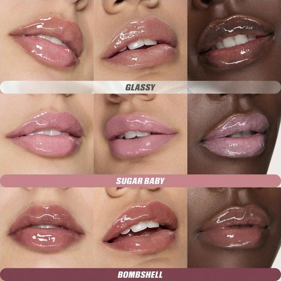 Набір для губ Huda Beauty Glossiest Gloss Mini Kit (glassy, bombshell, sugar baby)(3*1.9 ml) | Зображення 1