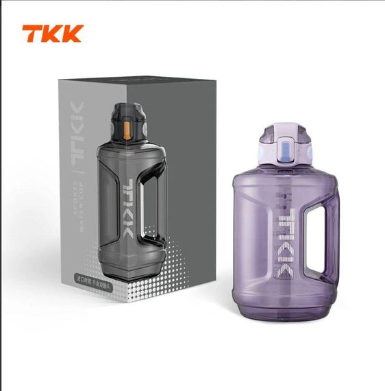 Спортивна пляшка TKK 2300 мл (2.3 л) — Фіолетовий Tritan BPA-free, ударостійка еко-пляшка з ручкою та клапаном | Зображення 3