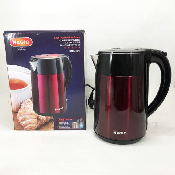 Чайник красивий електричний MAGIO, Електричний чайник з індикатором живлення, Електрочайник сталь ZB-97 | Зображення 5