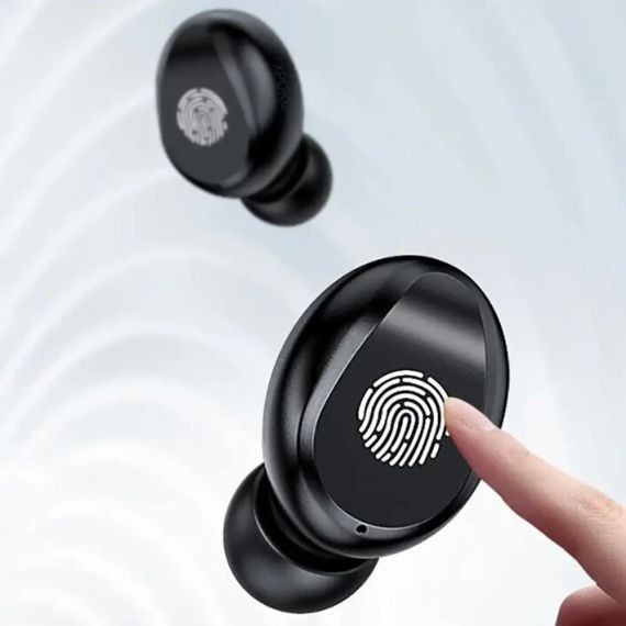 Беспроводные Bluetooth наушники F9, Черные / Сенсорные наушники с зарядным кейсом / Вакуумные блютуз наушники | Зображення 3