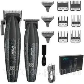 Профессиональный набор для стрижки волос VGR V-640 Машинка и триммер с дисплеем
