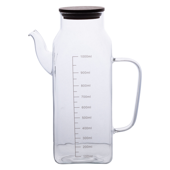 Емкость для масла и уксуса с бамбуковой крышкой 1 литр HP-34-2