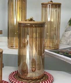 Банка для хранения Olens Янтарное кольцо 102-643 950 мл 9х18 см янтарная
