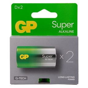 Батарейка GP SUPER  ALKALINE 1.5V 13A21-SB2 лужна,  LR20, D
