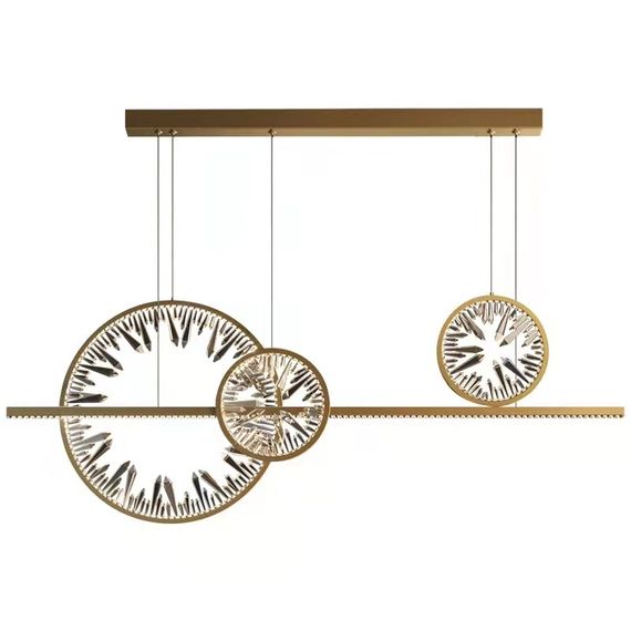 Люстра світлодіодна підвісна LED світильник для квартири на стелю лед 26604 Бронза 40-135х6х120 см. | Зображення 3