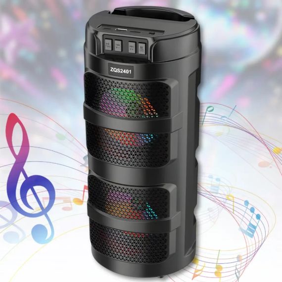 Портативна Bluetooth колонка 2х4" з RGB-підсвіткою і підтримкою TWS ZQS2401 10W | Зображення 1