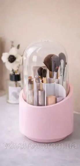 Поворотний органайзер для косметики та аксесуарів 360 Рожевий