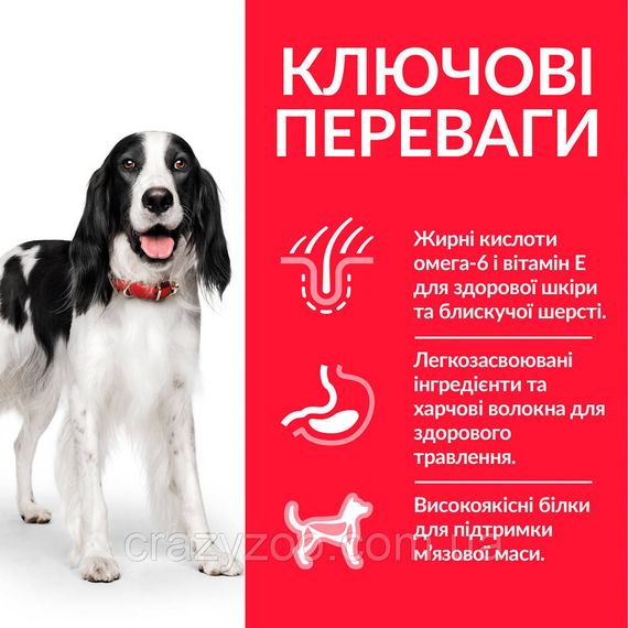 Сухий корм для собак середніх порід Hill's Adult Medium Tuna & Rice з тунцем та рисом 2.5 кг 604279 | Зображення 1