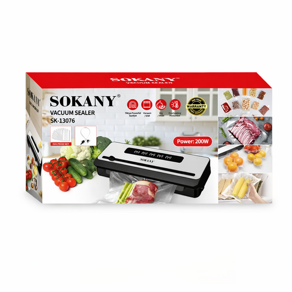Вакуумний пакувальник для продуктів 200 Вт, Sokany SK-13076 / Домашній вакуматор | Зображення 4
