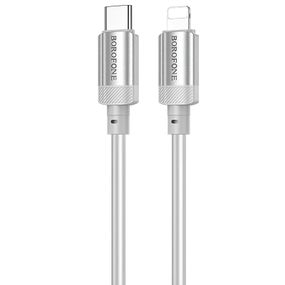 Дата кабель Borofone BX108 Start silicone Type-C to Lightning 27W (1m) Gray