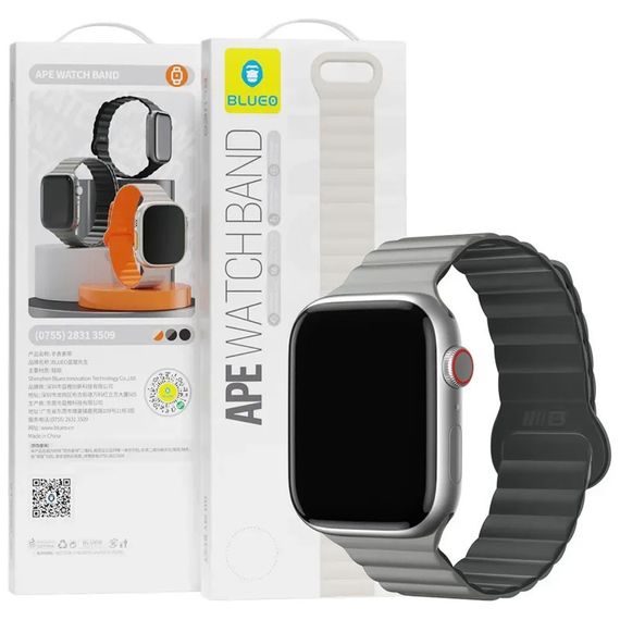 Ремінець BlueO Magnetic Silicone для Apple Watch 42(ser.1-3)/44/45/46/49mm Grey | Зображення 1