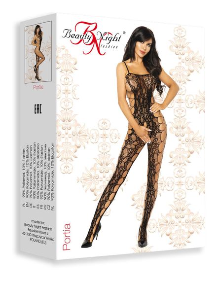 Бодистокинг Beauty Night BODYSTOCKING PORTIA Черный S/M/L | Зображення 4