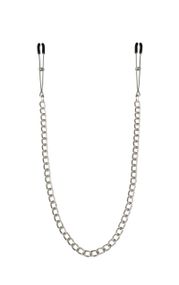 Тонкі затискачі для сосків з ланцюжком Feral Feelings - Chain Thin nipple clamps, срібло/чорний sexstyle