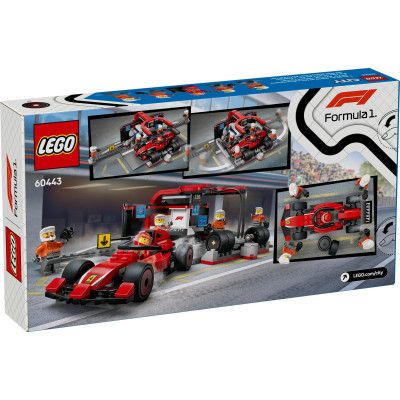 Конструктор LEGO City Пит-стоп и пит-экипаж F1 с болидом Ferrari (60443) | Зображення 1