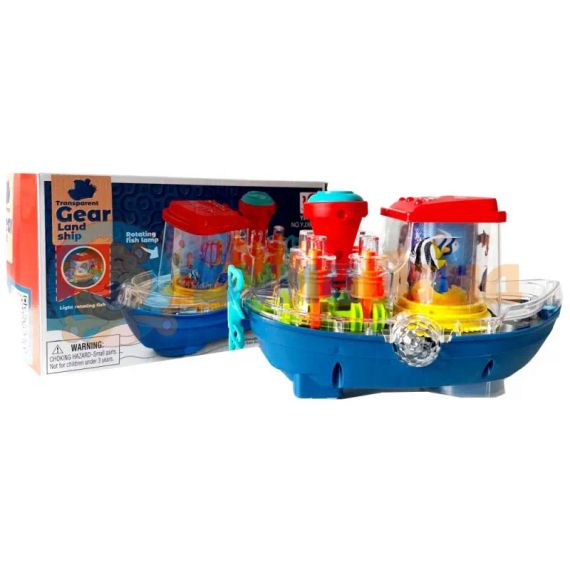 Музыкальный кораблик (подсветка, мелодии, колесо свободного хода, шестеренки) YJ 388-67 | Зображення 2