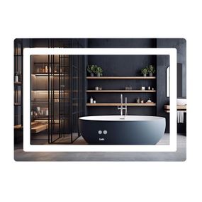 Дзеркало Lidz Kubis (KU2) 1000х800 з LED-підсвіткою Touch, з антизапотіванням, з димером, рег. яскравості LD78LF6141008048450