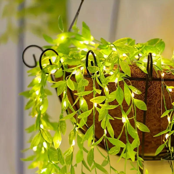Світлодіодна гірлянда «Зелена верба» 10 м з LED-підсвіткою, теплий білий світ, декоративна прикраса для дому та свят | Зображення 4