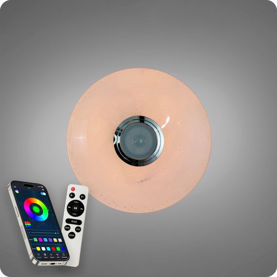Люстра світлодіодна 517 Dlight RGB з пультом і  колонкою 45Вт Білий (02145) | Зображення 2