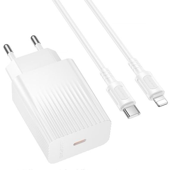 МЗП Borofone BAS75A Source PD30W (1USB-C) + кабель Type-C to Lightning White | Зображення 2