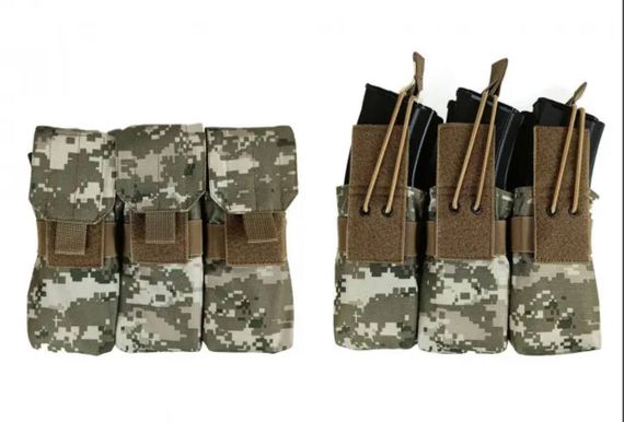 Підсумок під 6 магазінів АК/РПК потрійний Піксель ЗСУ MM-14 (MOLLE, підсумок на розгрузку, жилет, РПС) | Зображення 1