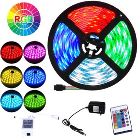 Комплект світлодіодна стрічка лента LEDSTRIP LED 3528 5 метрів RGB SMD різнокольорова + Блок живлення + Контролер + Пульт Польща!