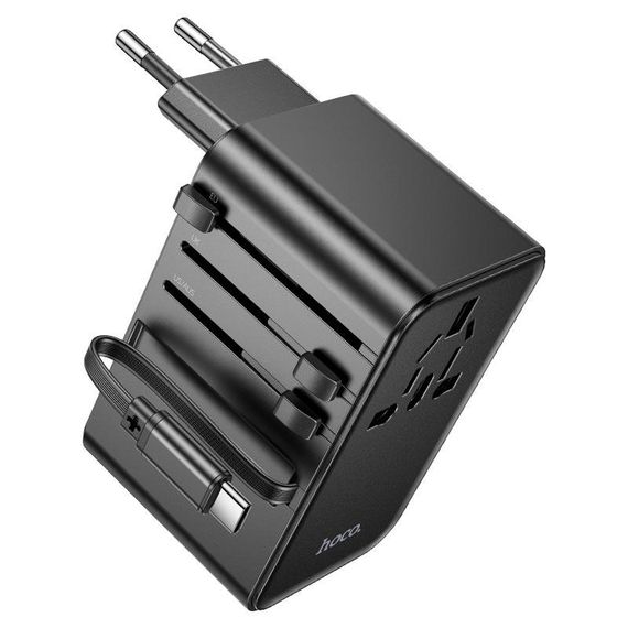 Мережевий фільтр HOCO AC18A на 1 розетку + 2 USB + USB-C, 35W, кабель 1, 5 м