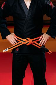 Помаранчево-чорний пояс для джиу джитсу ТМ KINTAYO, 180 зріст