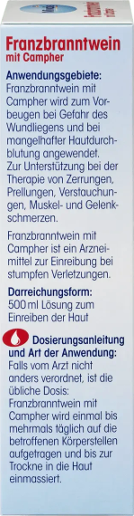 Трав'яна настойка для розтирання (спирт з олією гірської сосни) Mivolis Franzbranntwein mit Campher, 500 ml | Зображення 2