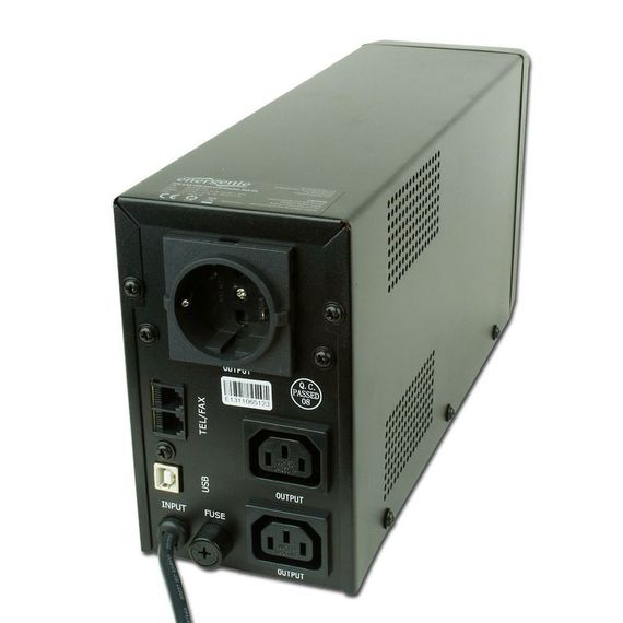 Джерело безперебійного живлення EnerGenie EG-UPS-032, LCD дисплей, USB порт, 850 ВтA, чорний колір | Зображення 1