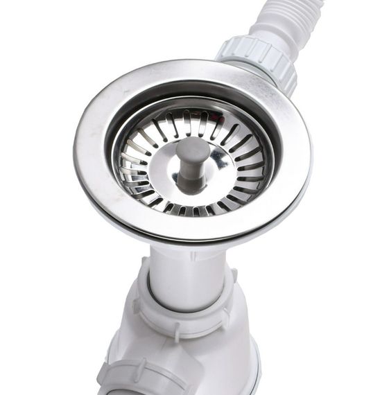 Сифон Waterstal А - 4007 під сталеву кухону мийку 11/2 40 з переливом, з гнучкою трубою | Зображення 1