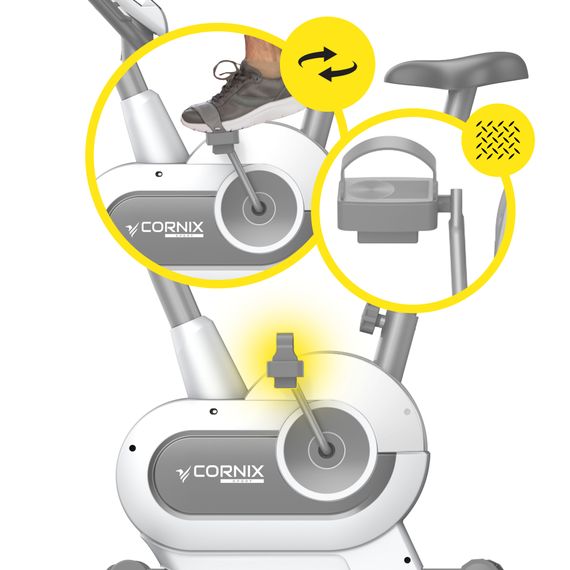 Велотренажер магнітний Cornix Hanna White/Grey | Зображення 4
