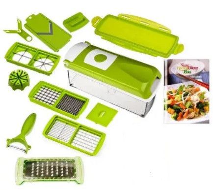 Мультислайсер Nicer Dicer Plus овочерізка механічна терка з насадкою для дрібних кубиків - 8828