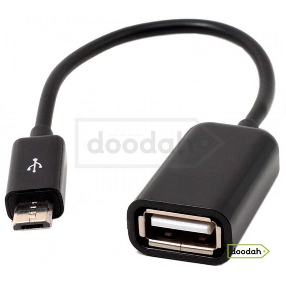 Кабель OTG micro usb на USB мама 17см Black CARPRIE - підключення usb флеш до телефону