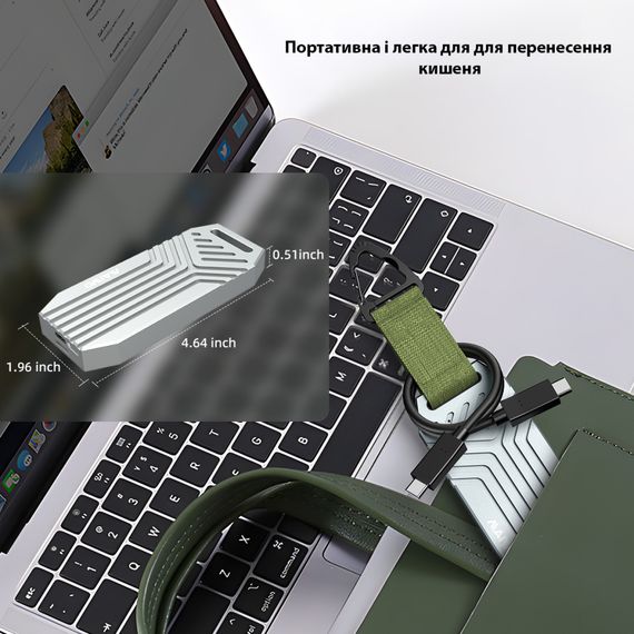 Карман внешний Maiwo M.2 SSD NVMe 2280 ч-з USB4.0 Type-C 40Gbps (K1695) | Зображення 6