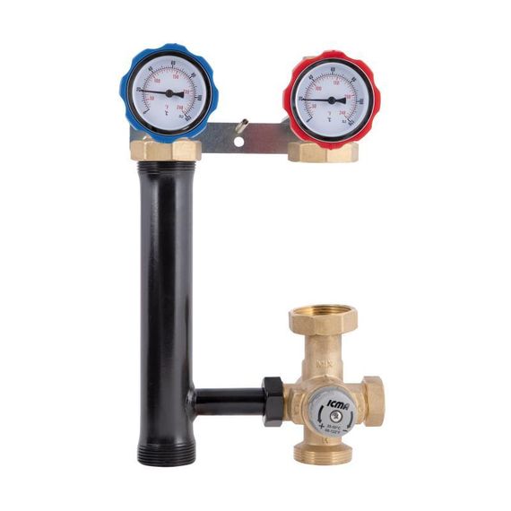 Насосная группа Icma №R004 с ручной регулировкой и термостатическим смесителем правое подключение 1 1/2"x1" 93R004AFD5505SC | Зображення 2