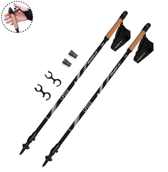 Палки для скандинавской ходьбы Паверплей 9104 Lykke Black/White 80-135 см (пара)