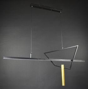 Люстра світлодіодна підвісна LED світильник для квартири на стелю лед 27174 Чорний 60-150х15х120 см.