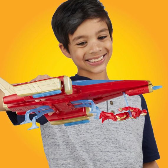 Літак з фігуркою Залізної людини Оригінал Hasbro Marvel Avengers Epic Hero Series Iron Man Repulsor Blast Battle Jet | Зображення 5