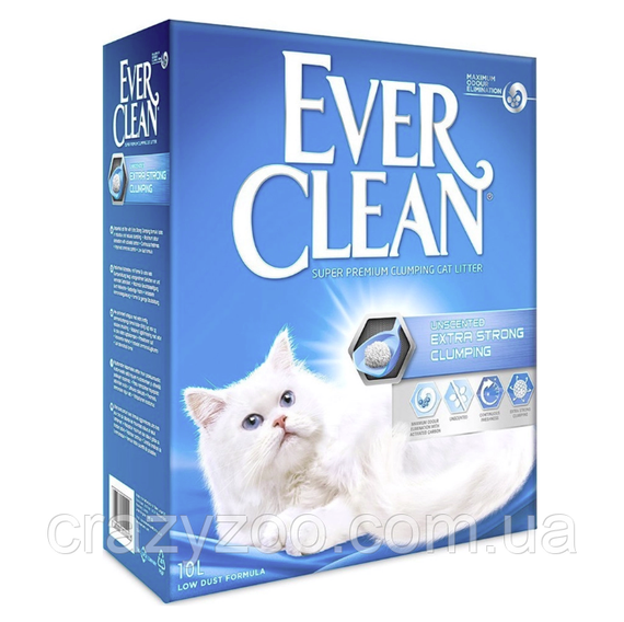 Наполнитель для кошачьего туалета Ever Clean Extra Strong Clumping Unscented без аромата 10 л 123441