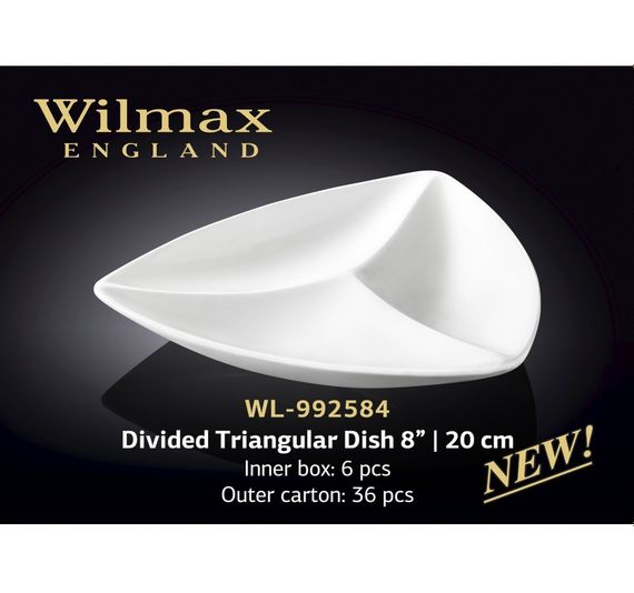 Менажница фарфоровая Wilmax 20 см WL-992584 сервировочная тарелка для закусок | Зображення 1
