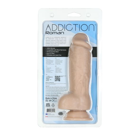 Реалістичний фалоімітатор ADDICTION Roman 8″ Girthy Dong, довжина 22 см, діаметр 6 см | Зображення 4